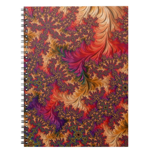 Trippy Bright Dazzling Branching Abstract Fractal Notebook (Front)
