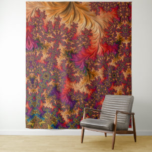 Trippy Bright Dazzling Branching Abstract Fractal Tapestry