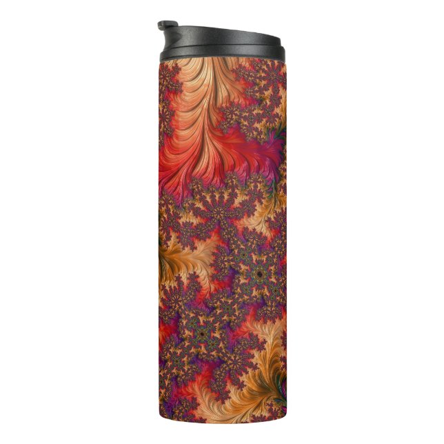 Trippy Bright Dazzling Branching Abstract Fractal Thermal Tumbler (Rotated Right)