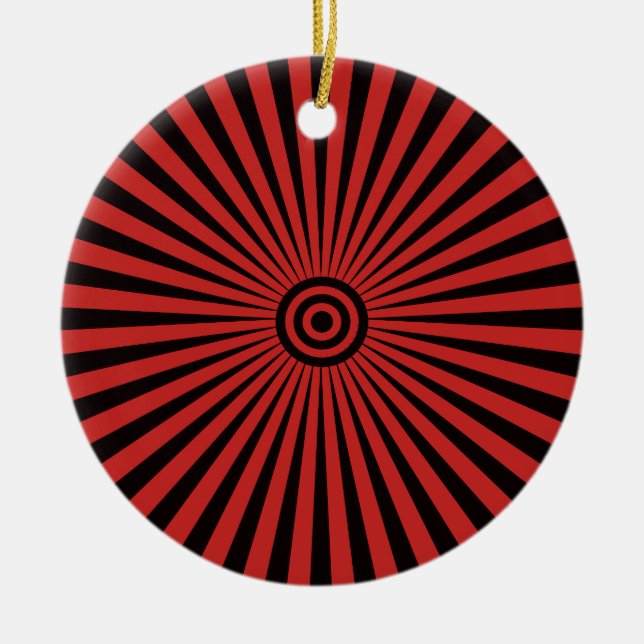 Trippy Bullseye Ceramic Ornament (Front)