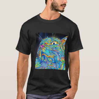 Trippy Cat Art Graphic Tshirt Cat Shirt