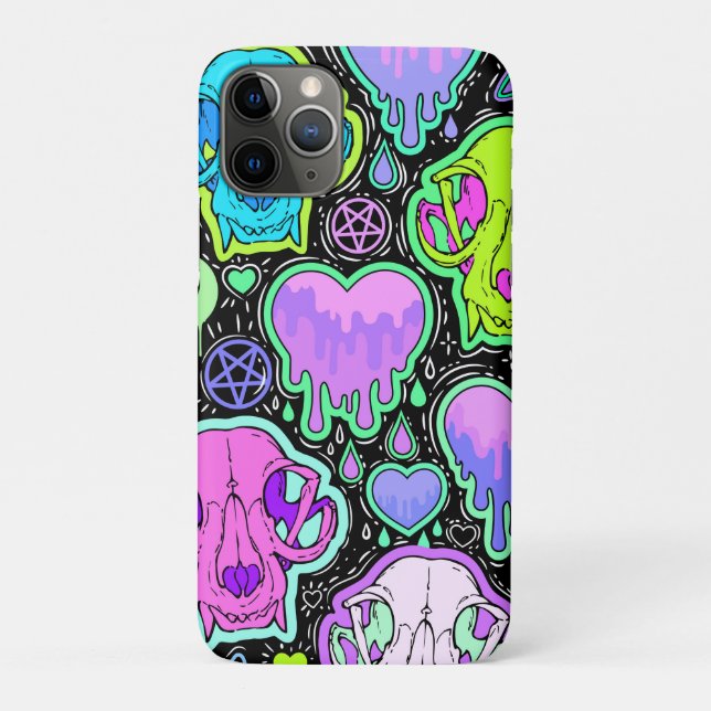 Trippy Cat Skulls Case-Mate iPhone Case (Back)