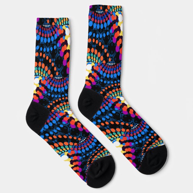 Trippy Colorful Dots Fashion Socks (Right)