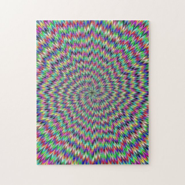 Trippy Colorful Rainbow Burst Tripy Dizzy Jigsaw Puzzle (Vertical)