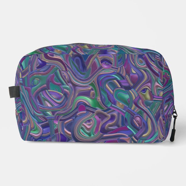 Trippy Colourful 3D Swirls Dopp Kit (Front)