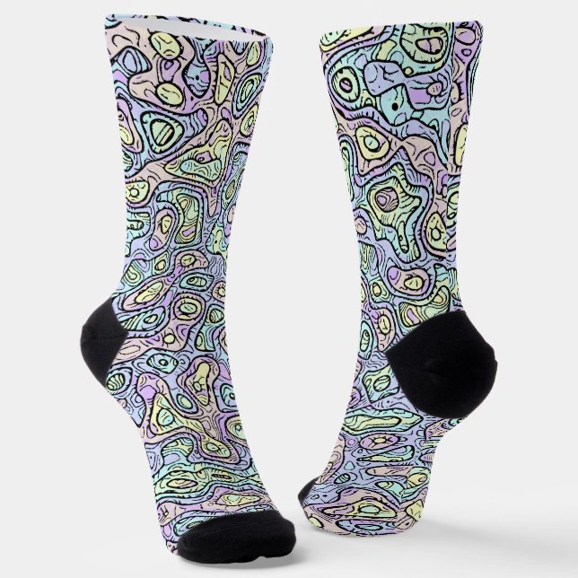 Trippy Colourful Blob Socks (Angled)