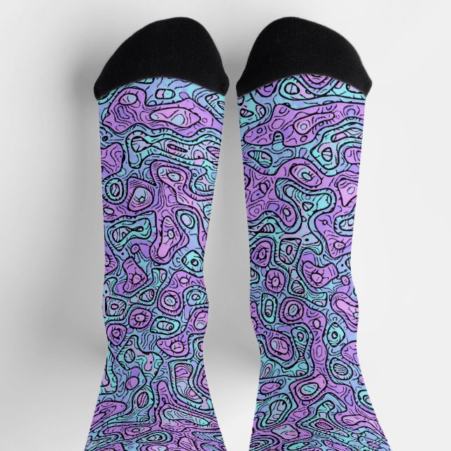 Trippy Colourful Blob Socks (Top)