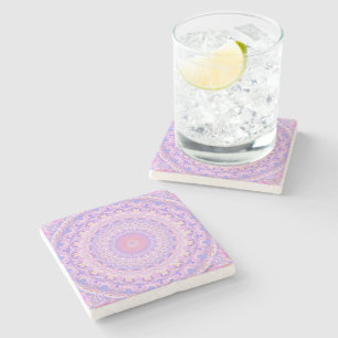 Trippy Colourful Intricate Boho Hippie Mandala Stone Coaster
