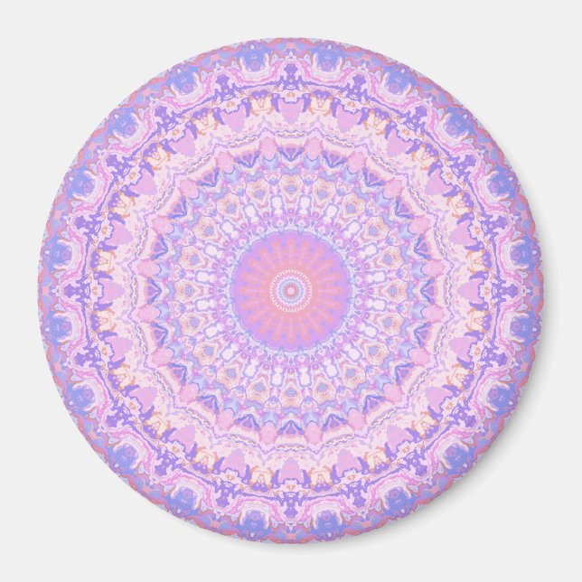 Trippy Colourful Intricate Boho Mandala Magnet (Front)