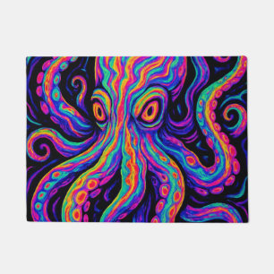 Trippy Colourful Octopus  Doormat
