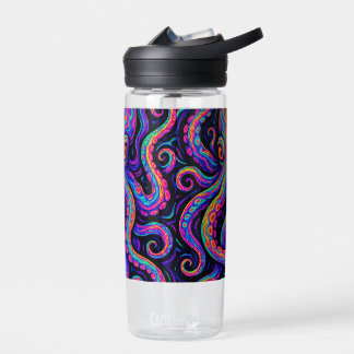 Trippy Colourful Octopus Water Bottle