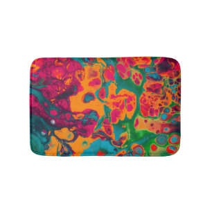 Trippy Colourful Psychedelic Pattern Bath Mat