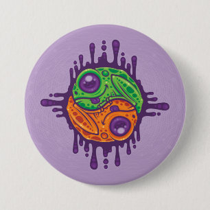 Trippy Drippy Frog Yin Yang 3 Inch Round Button