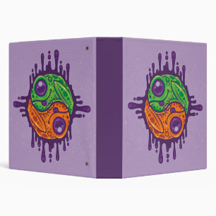 Trippy Drippy Frog Yin Yang Binder