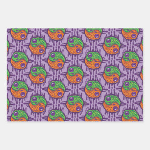 Trippy Drippy Frog Yin Yang Wrapping Paper Sheet