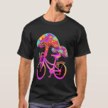 Trippy EDM Bicyclist Mushroom Art Psychedelic T-Shirt<br><div class="desc">Trippy EDM Bicyclist Mushroom Art Psychedelic</div>