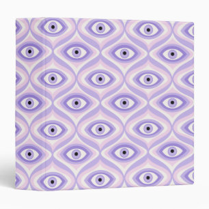 Trippy eye pattern pastel purple pink retro modern binder