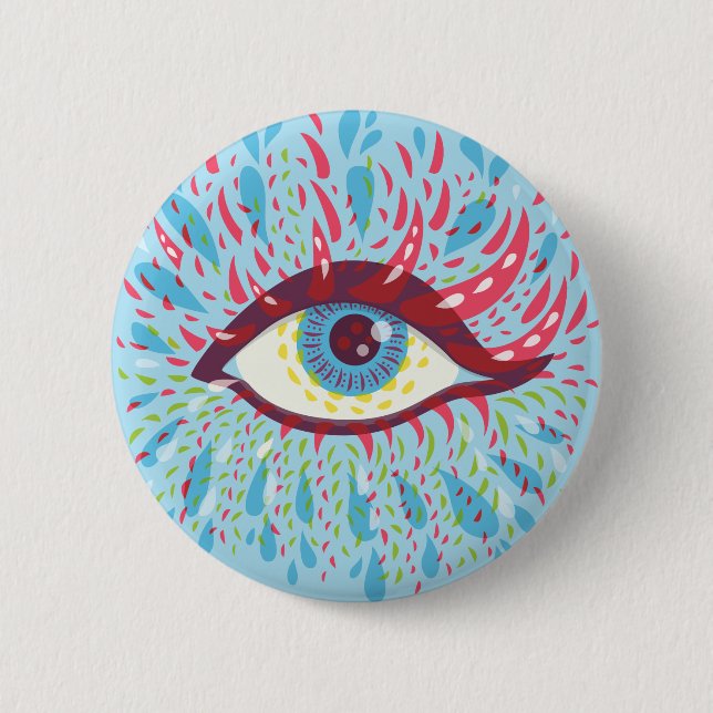 Trippy Eye Psychedelic Art 2 Inch Round Button (Front)