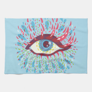 Trippy Eye Psychedelic Art Kitchen Towel