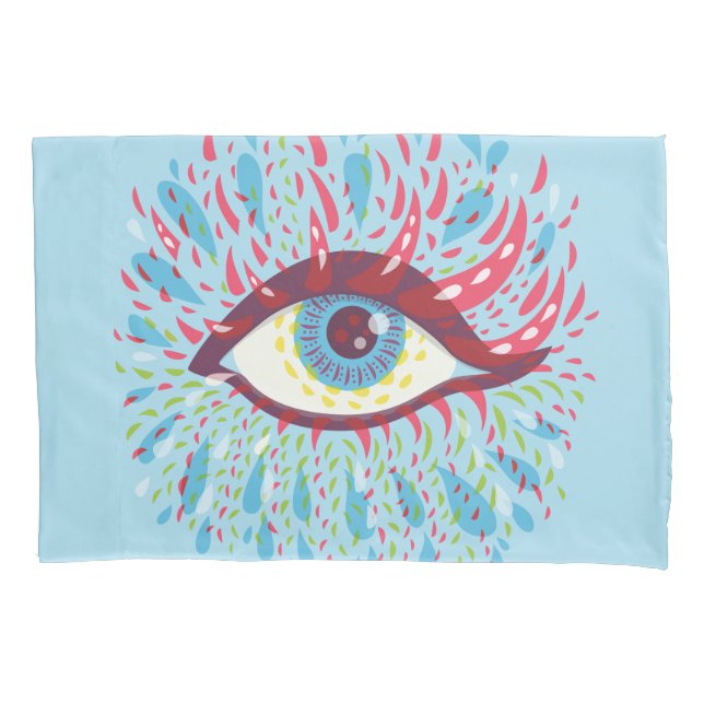 Trippy Eye Psychedelic Art Pillowcase (Front)