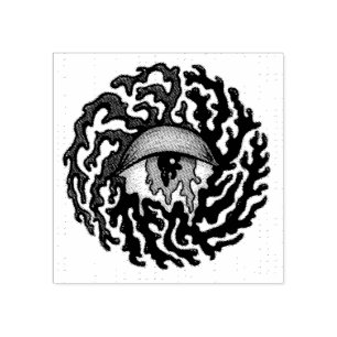 Trippy Eye with Tentacles - Trippy Surreal Art Rubber Stamp