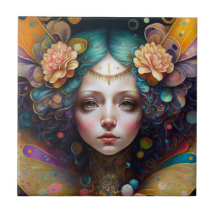 Trippy Fairy Fantasy Art Tile