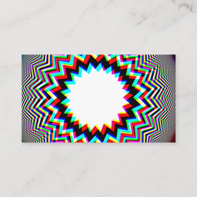 Trippy Flower Emblem Business Card (Front)