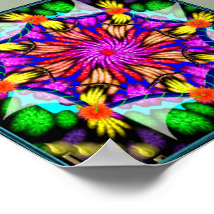 Trippy Flowers Poster