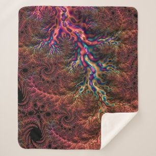 Trippy Fractal Sherpa Blanket