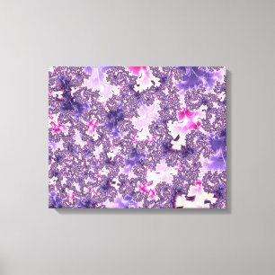 Trippy Funky Boho Groovy Pastel Spiral Fractal Art Canvas Print