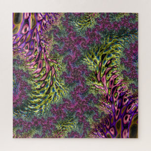 Trippy Funky Groovy Digital Abstract Fractal Art Jigsaw Puzzle