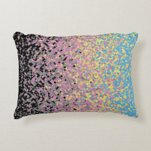 Trippy Funky Pixelated Polygender Pride Flag Accent Pillow