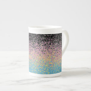 Trippy Funky Pixelated Polygender Pride Flag Bone China Mug