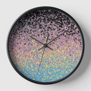 Trippy Funky Pixelated Polygender Pride Flag Clock
