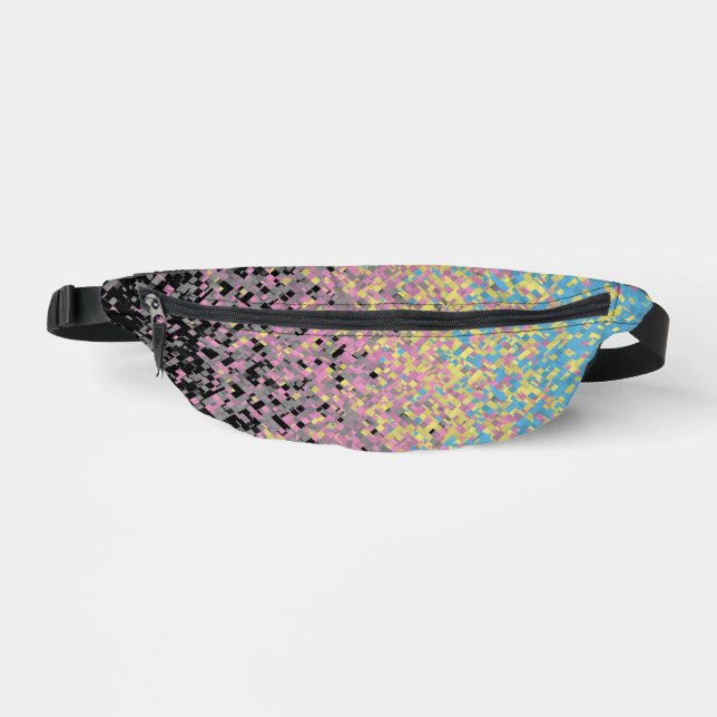 Trippy Funky Pixelated Polygender Pride Flag Fanny Pack (Front)