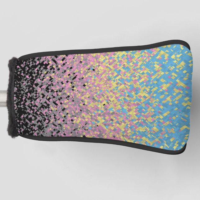 Trippy Funky Pixelated Polygender Pride Flag Golf Head Cover (Front)