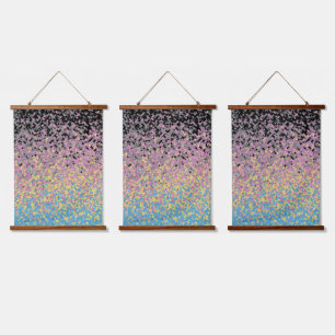 Trippy Funky Pixelated Polygender Pride Flag Hanging Tapestry