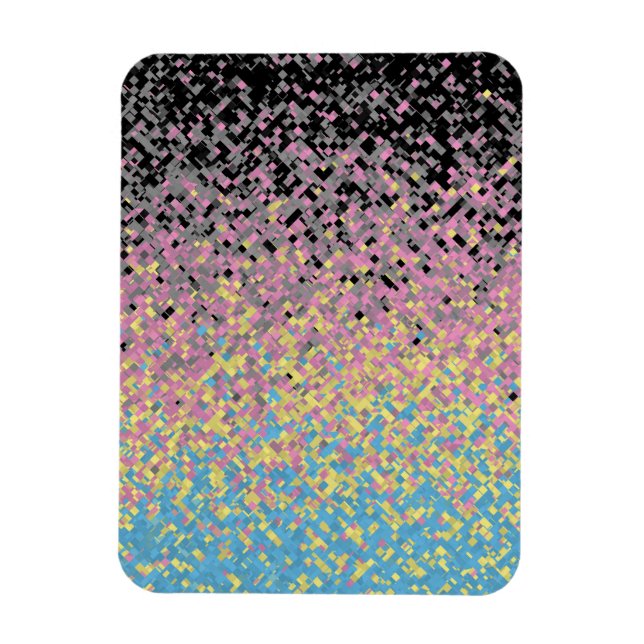 Trippy Funky Pixelated Polygender Pride Flag Magnet (Vertical)
