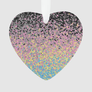 Trippy Funky Pixelated Polygender Pride Flag Ornament