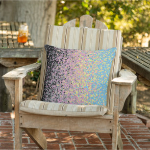 Trippy Funky Pixelated Polygender Pride Flag Outdoor Pillow