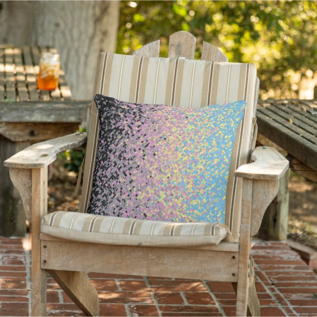 Trippy Funky Pixelated Polygender Pride Flag Outdoor Pillow (Chair)