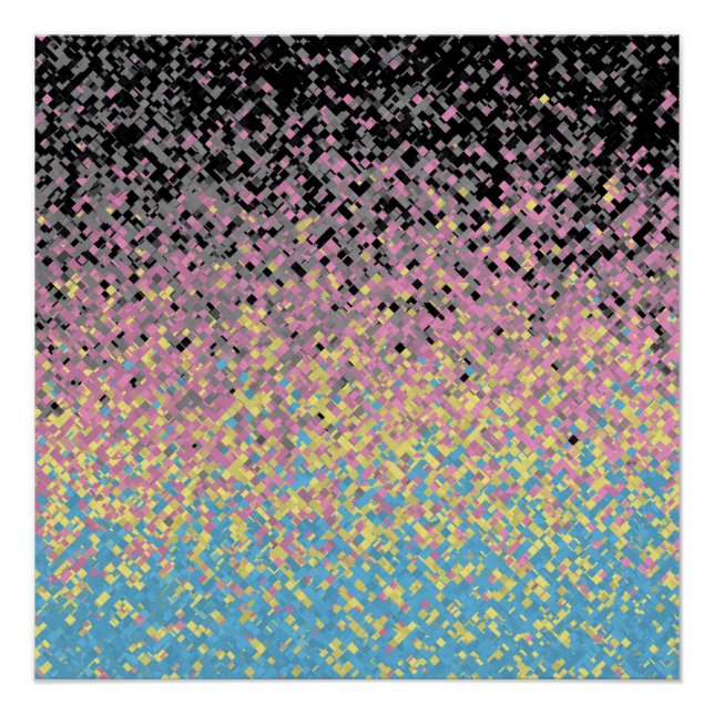 Trippy Funky Pixelated Polygender Pride Flag Poster (Front)