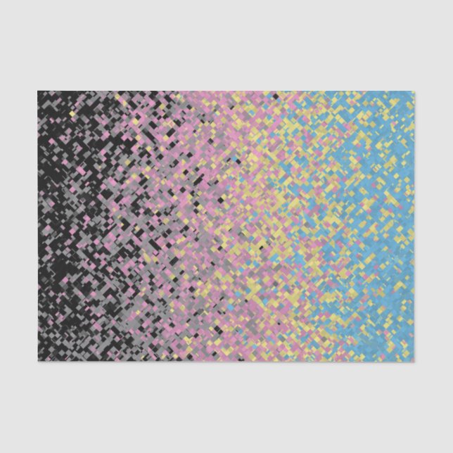 Trippy Funky Pixelated Polygender Pride Flag Tissue Paper (Front)
