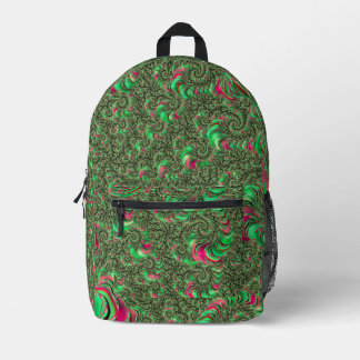 Trippy Funky Psychedelic Groovy Spiral Fractal Art Printed Backpack