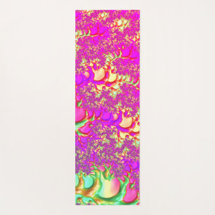 Trippy Funky Vibrant Neon Groovy Acid Trip Fractal Yoga Mat