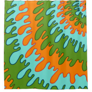 Trippy Green Orange Liquid Drip Stripe Y2K Pattern