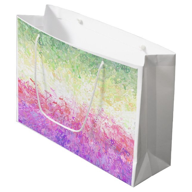 Trippy Groovy Boho Abstract Genderdoe Pride Flag Large Gift Bag (Front Angled)