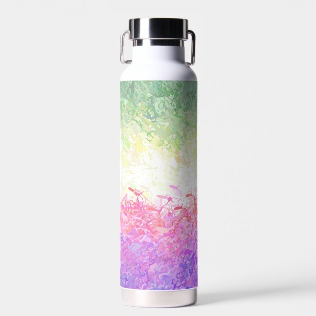 Trippy Groovy Boho Abstract Genderdoe Pride Flag Water Bottle (Front)