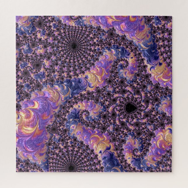 Trippy Groovy Boho Colourful Jewel Tone Fractal Ar Jigsaw Puzzle (Vertical)