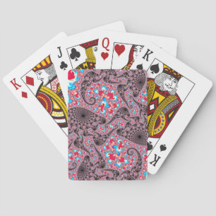Trippy Groovy Boho Hippie Spiralling Fractal Art Playing Cards